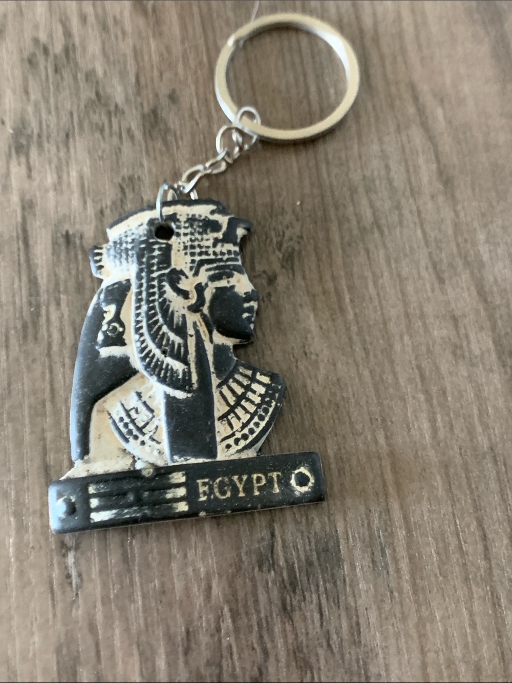 Egyptian Pharaoh Keychain - Black & Gold Accent